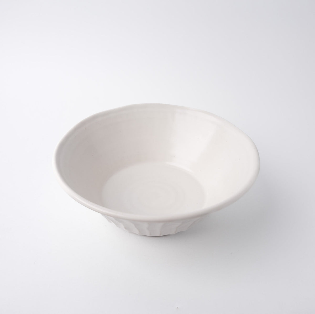 Bowl 21cm Shinogi White Wash Glaze