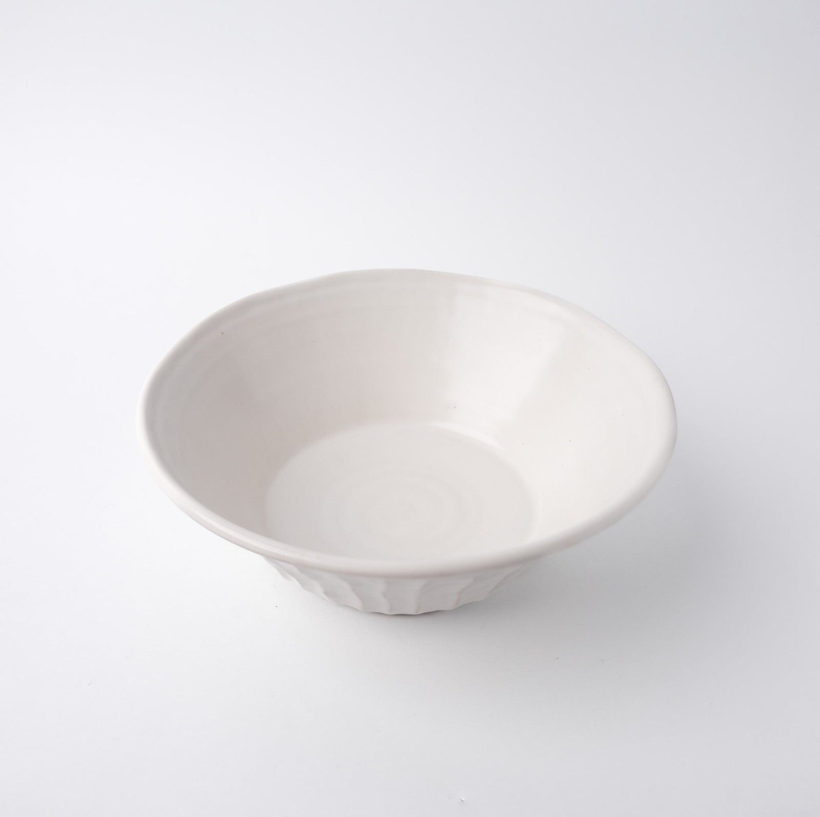 Bowl 21cm Shinogi White Wash Glaze