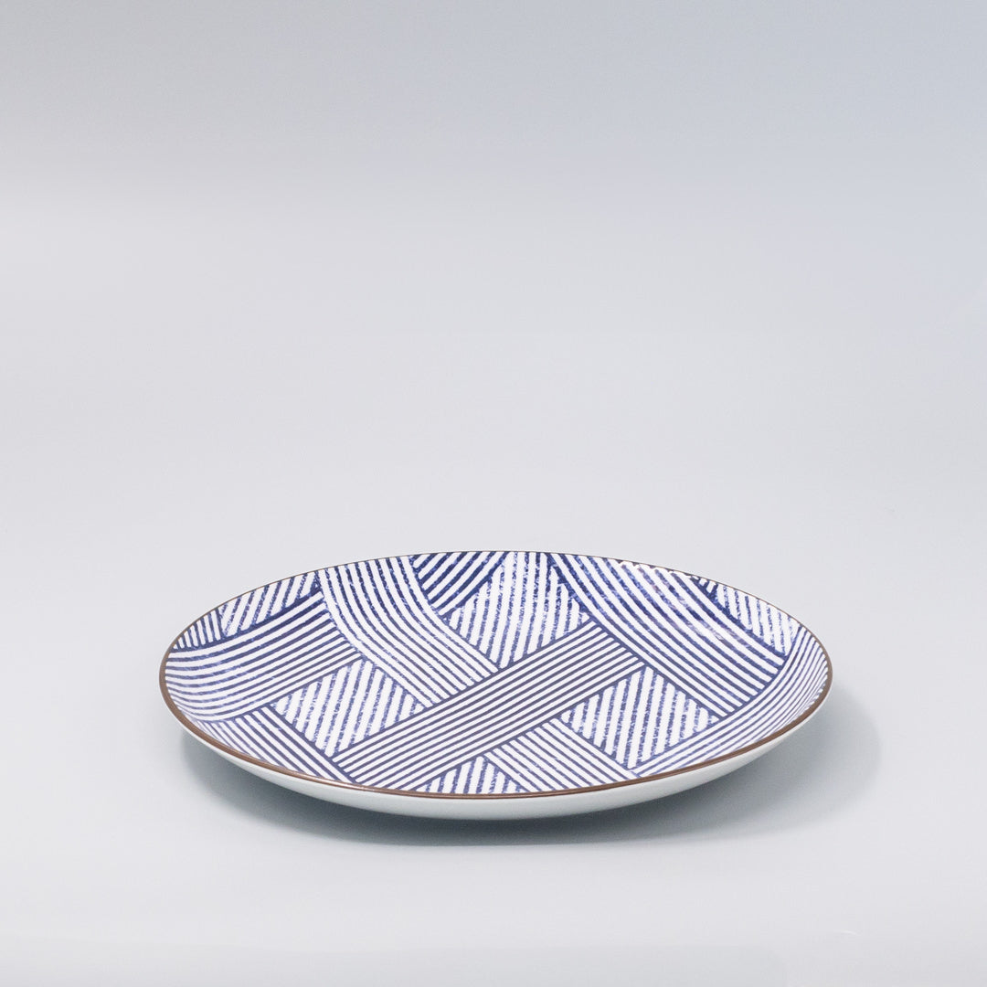 Plate 25.2cm Thatched Navy Glaze