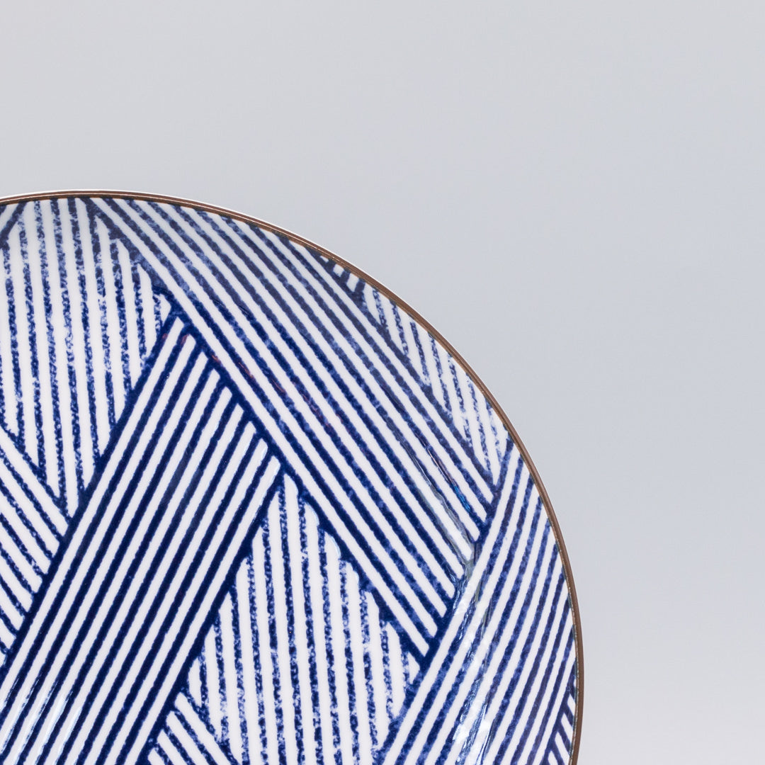 Plate 25.2cm Thatched Navy Glaze