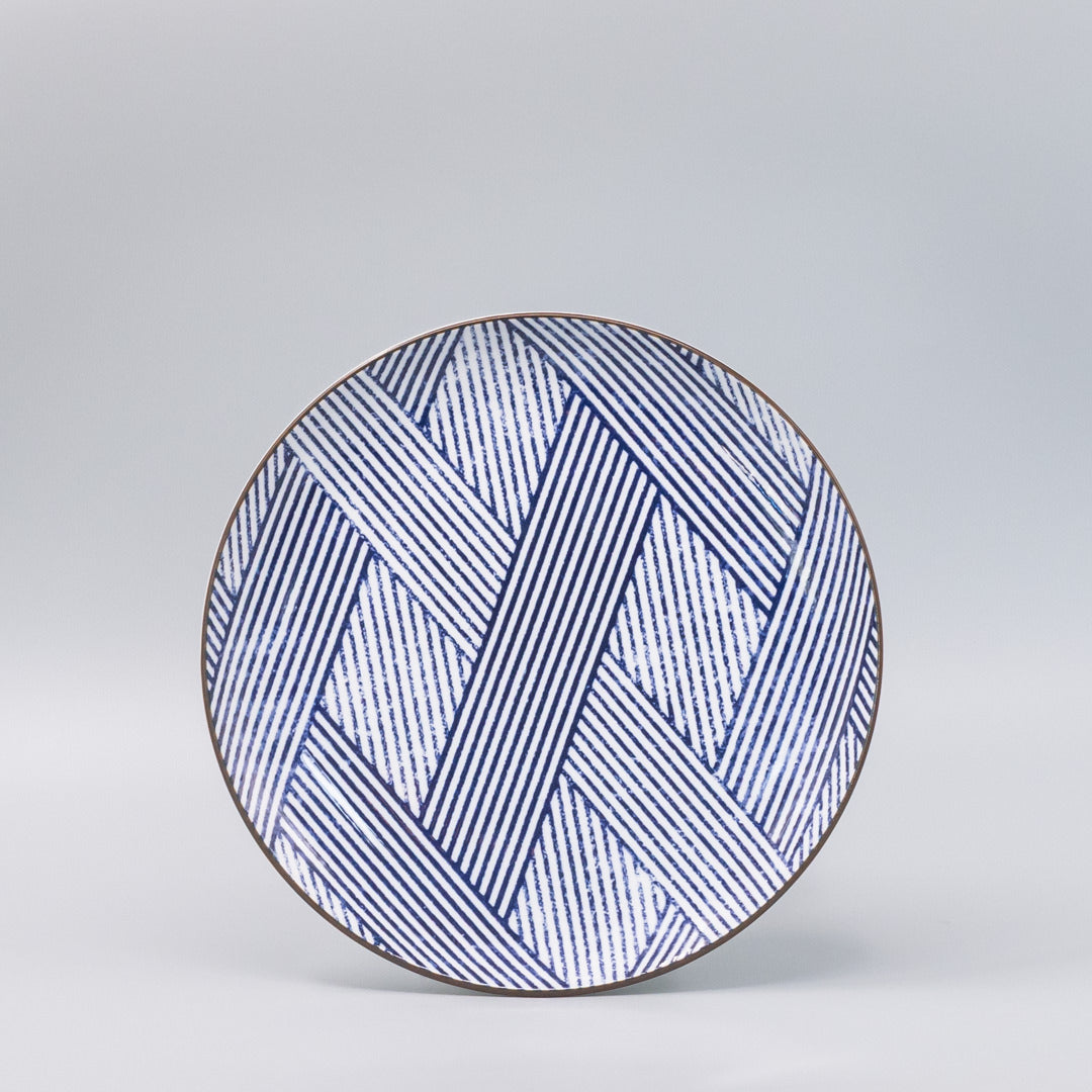 Plate 25.2cm Thatched Navy Glaze