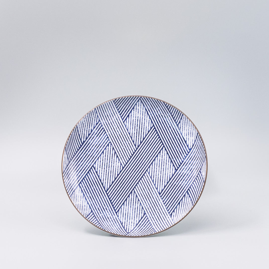 Plate 18cm Thatched Navy Design