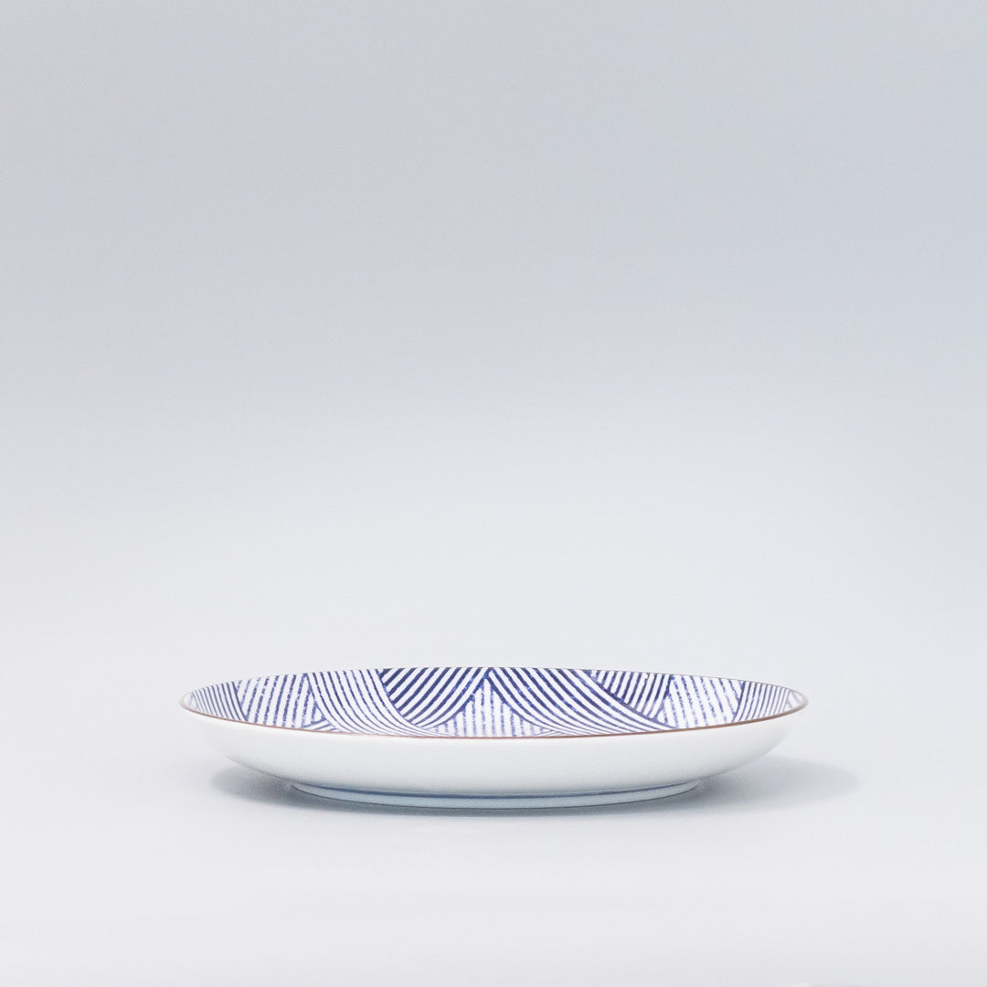 Plate 18cm Thatched Navy Design