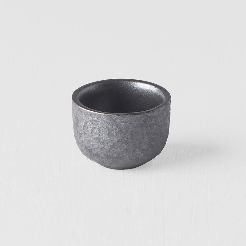 Sake Cup 35ml Black Scroll Glaze