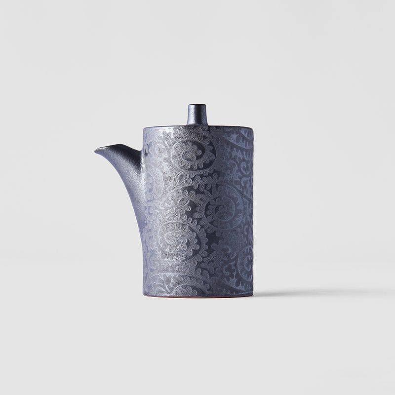 Soy Pot 125ml Black Scroll Glaze