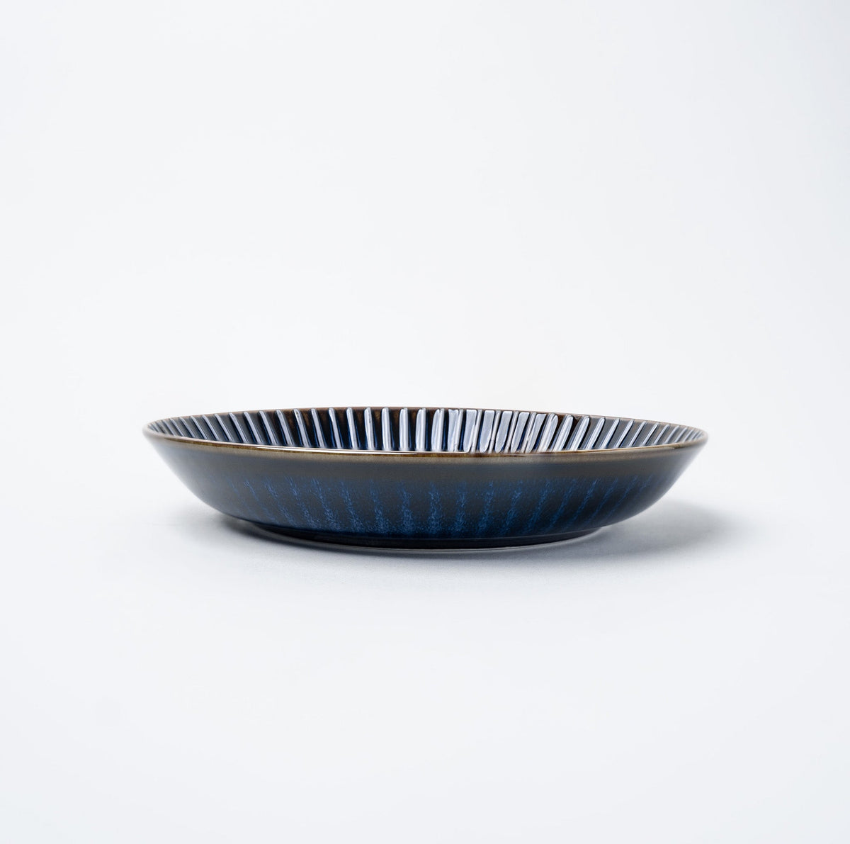 Plate High Rim 22.5cm Navy Sendan Glaze