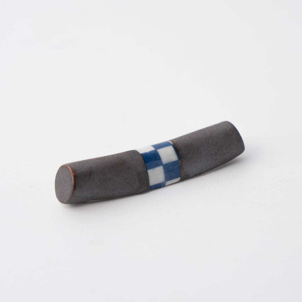 Chopstick Rest Cylinder Checker Black