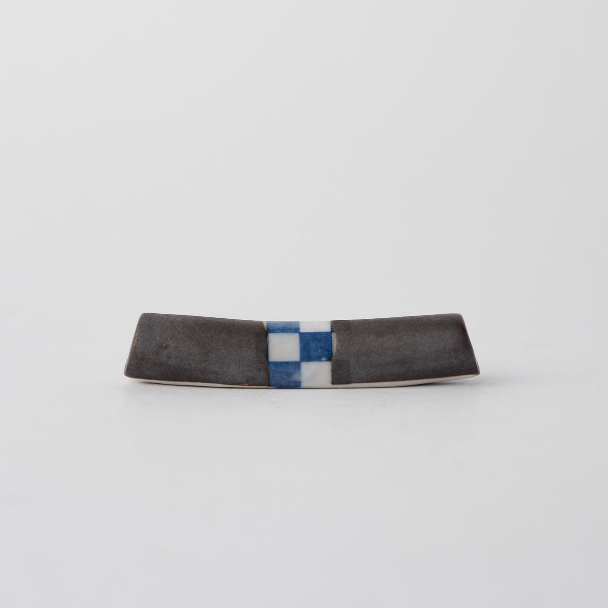 Chopstick Rest Cylinder Checker Black