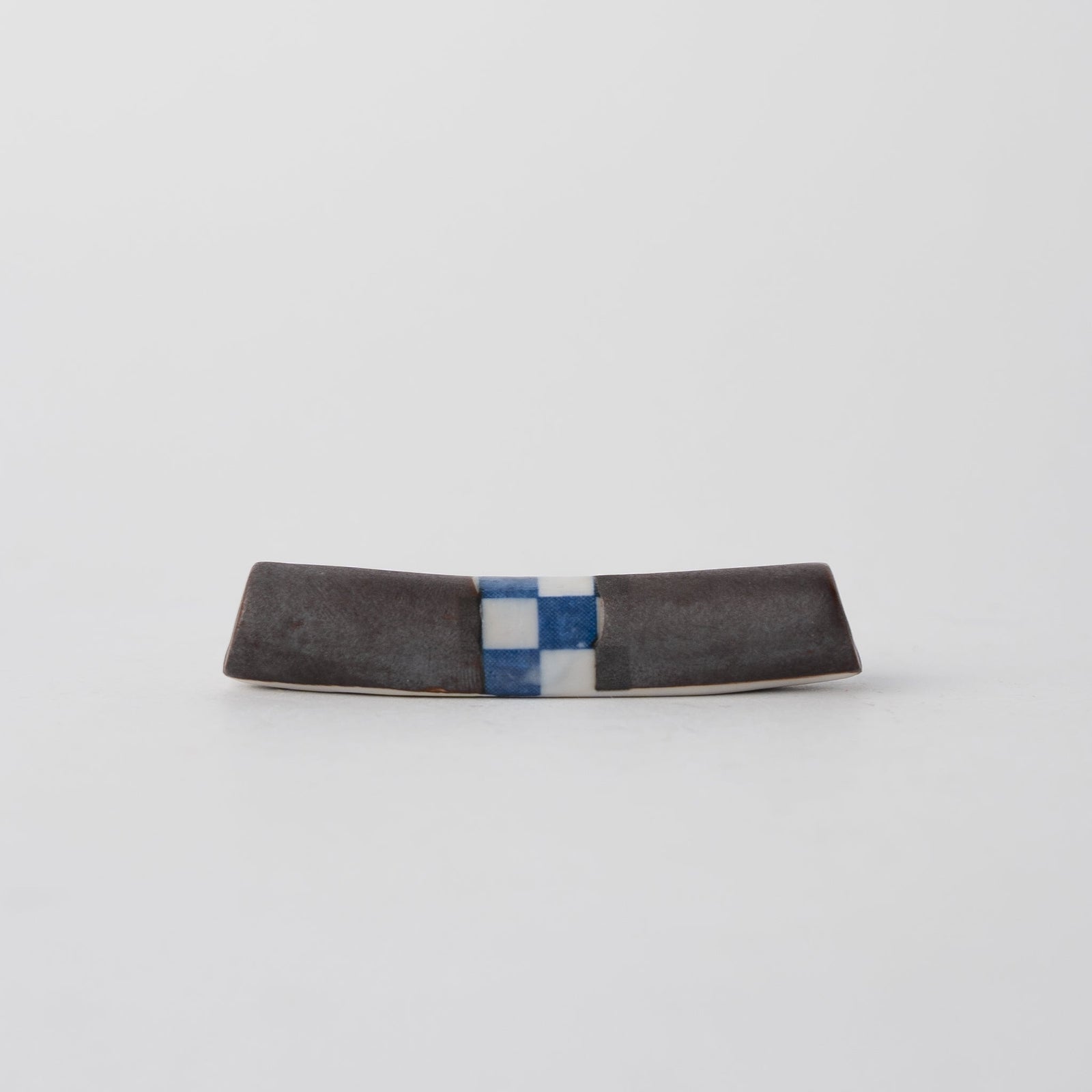 Chopstick Rest Cylinder Checker Black