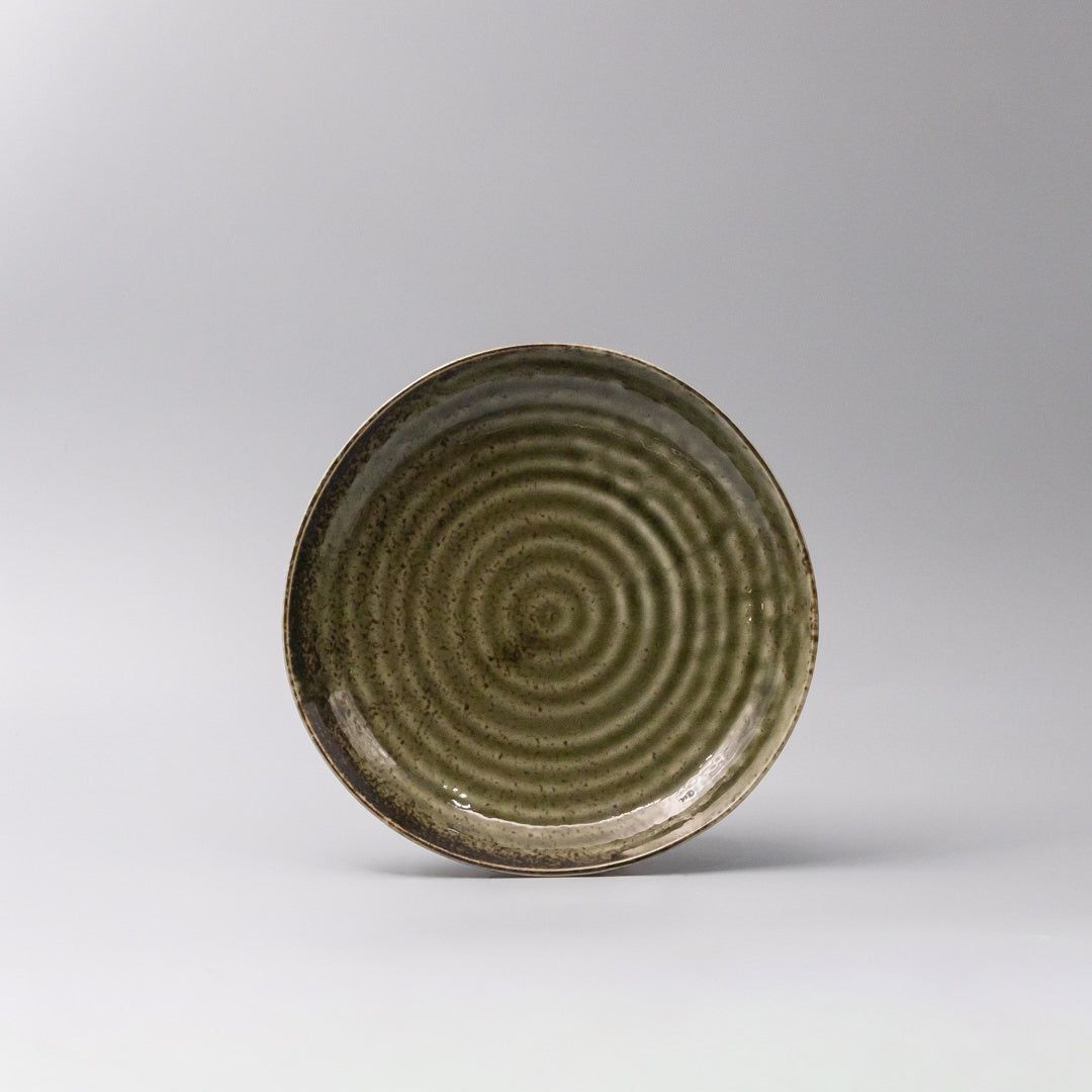Organic Dinner Plate 23cm Sage Green Glaze
