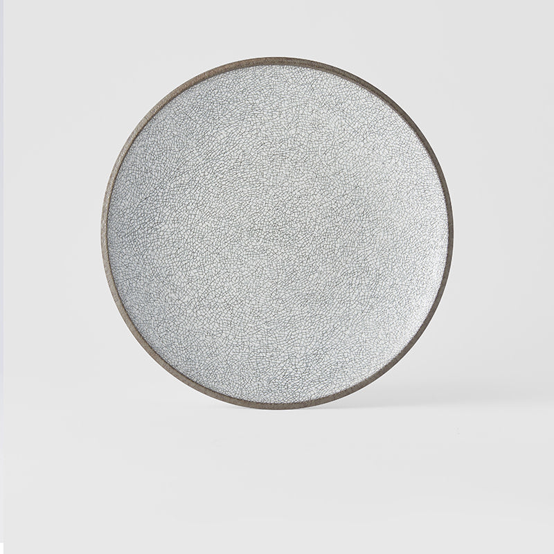 Dinner Plate 25cm Crazed Grey Glaze