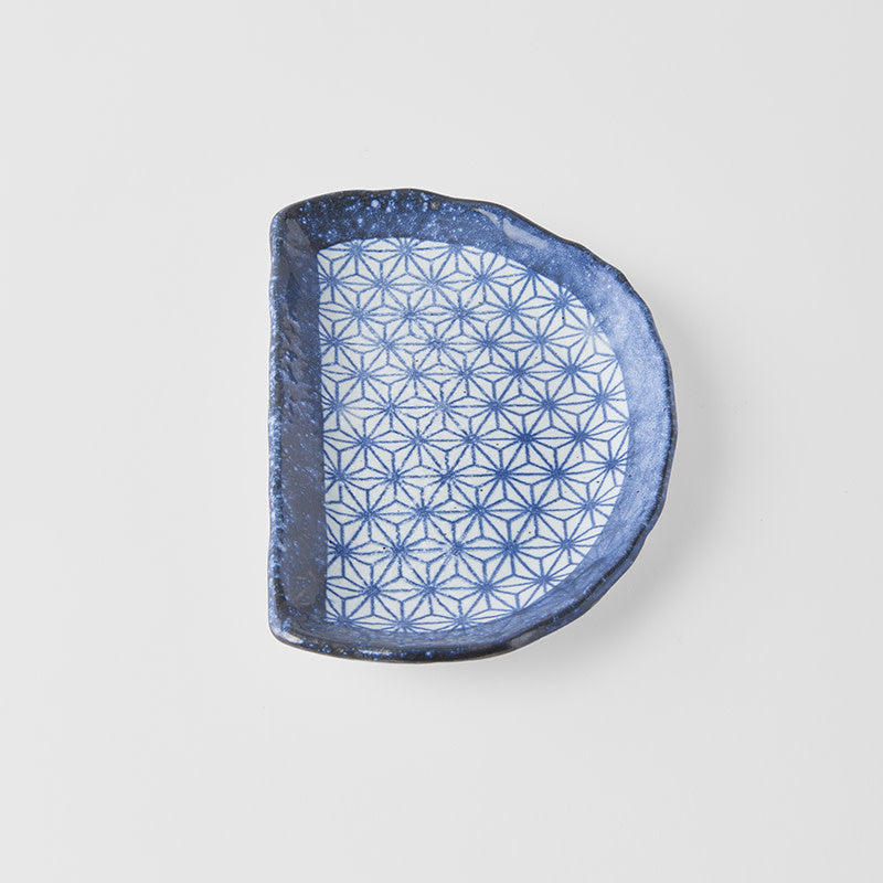 Plate Tempura 21cm Indigo Blue Starburst Design