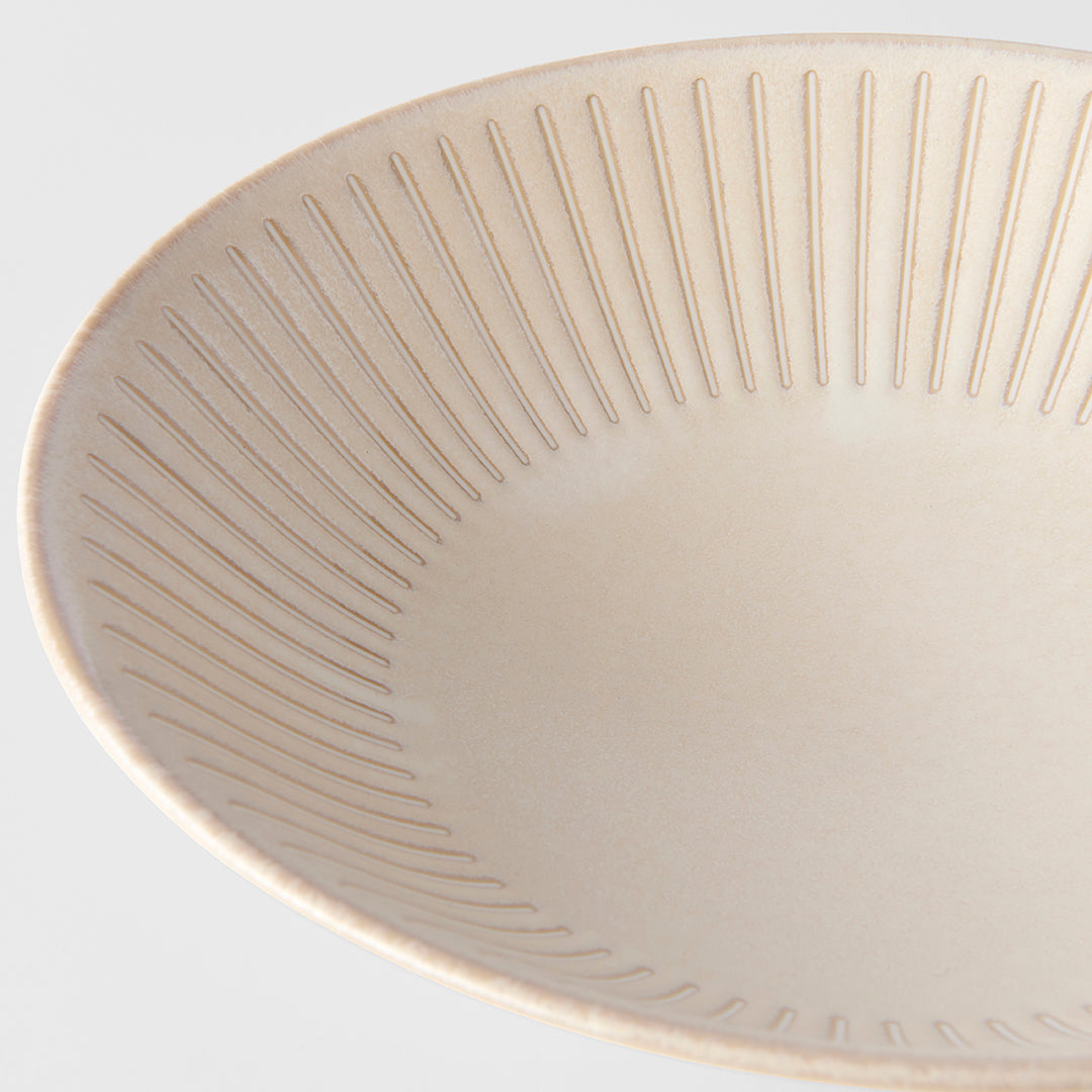Ramen Bowl 25cm Ridged Alabaster Glaze