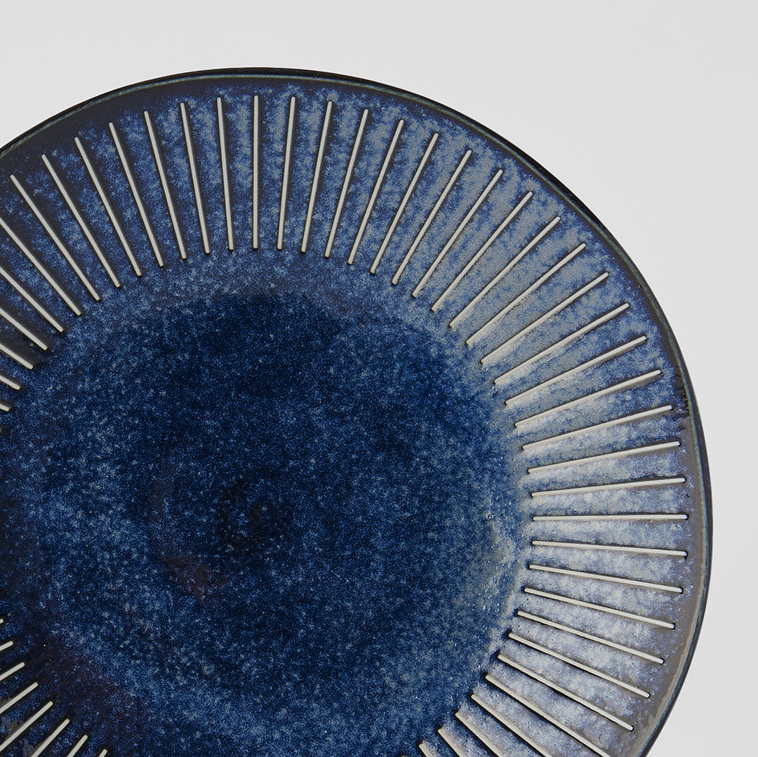 Dinner Plate 25cm Ridged Indigo Glaze
