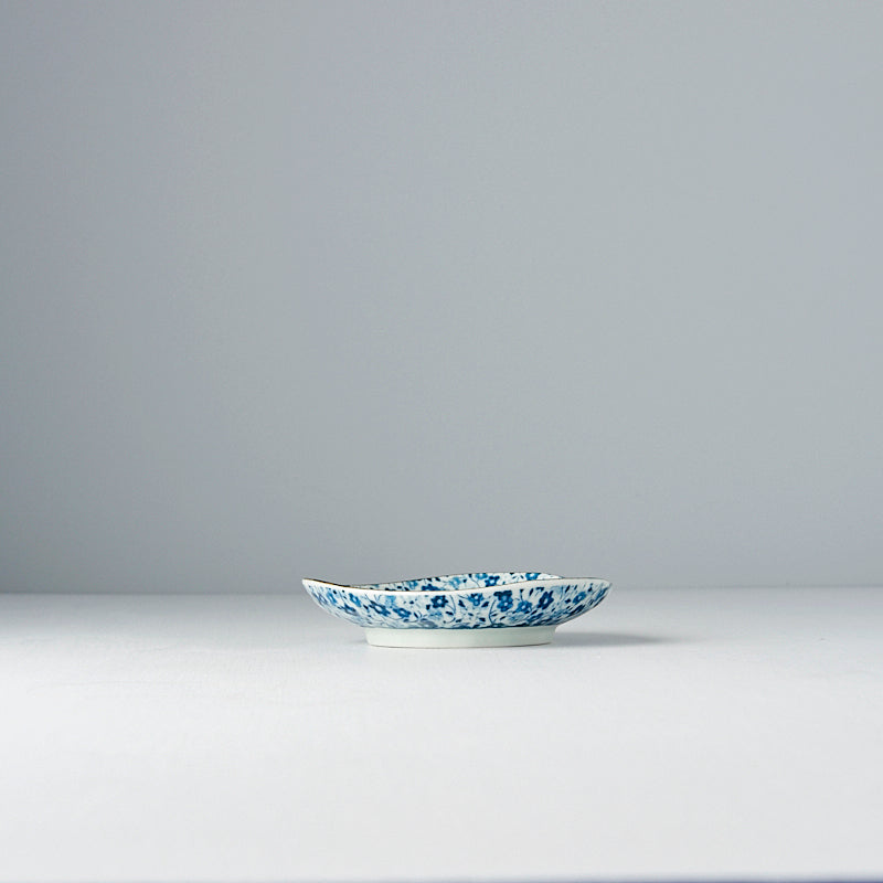 Saucer Organic Shape 12cm Blue Daisy Glaze