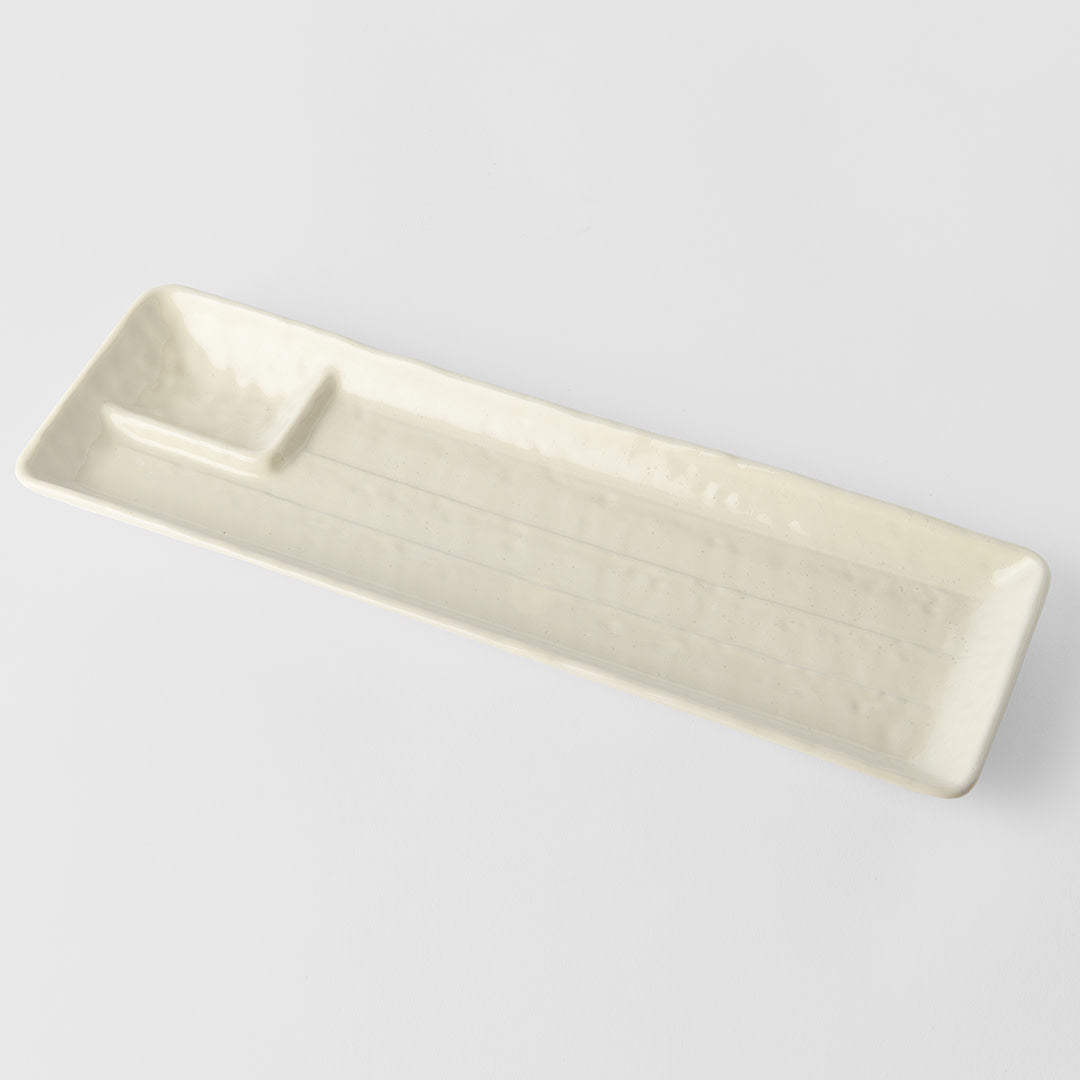 Dumpling Plate 33cm Ivory White Glaze