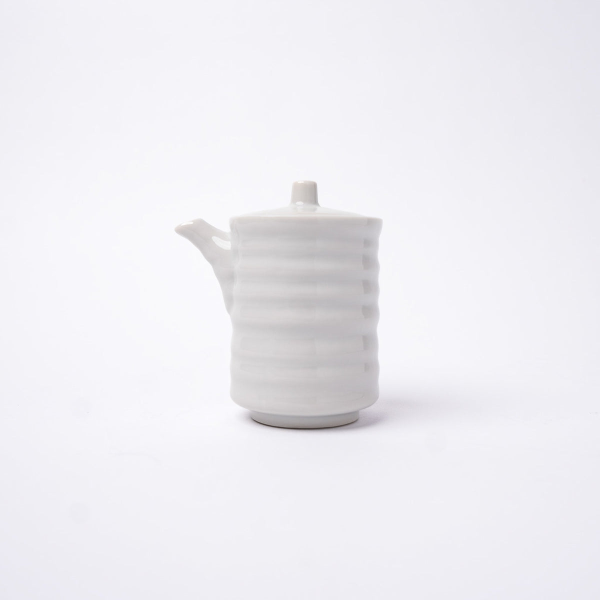 Soy Pot Ribbed 170ml White Glaze