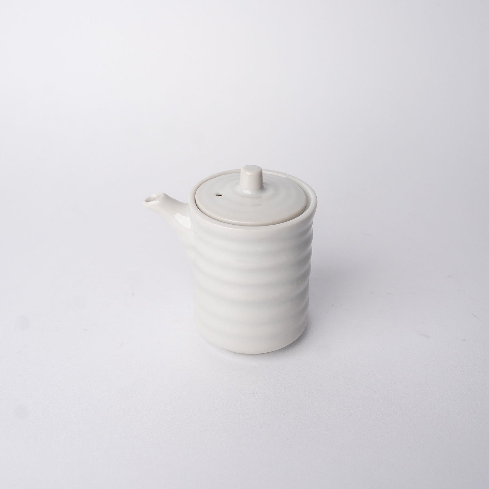 Soy Pot Ribbed 170ml White Glaze