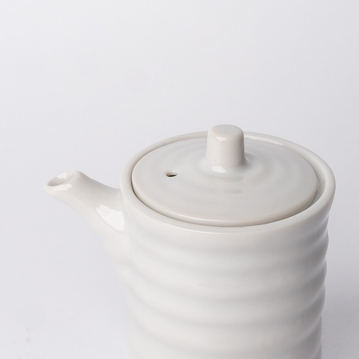 Soy Pot Ribbed 170ml White Glaze