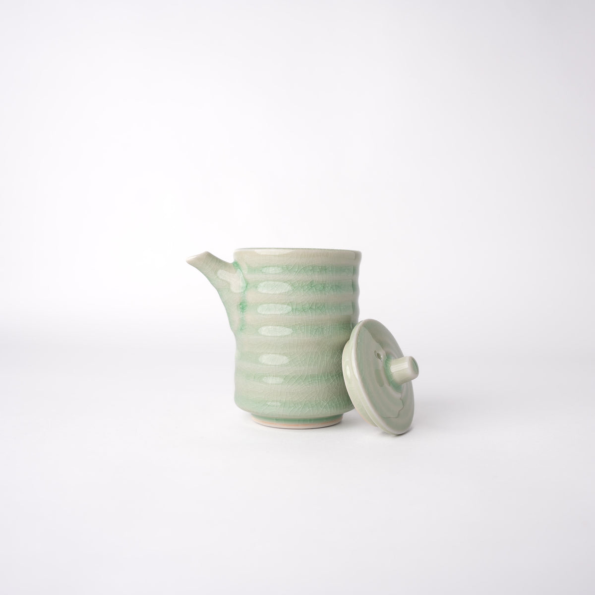 Soy Pot Ribbed 170ml Celadon Glaze