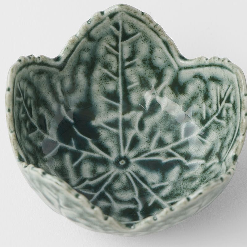 Sauce Dish Leaf 7.5cm Green Glaze