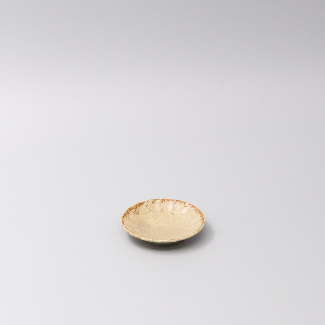 Sauce Dish 8cm Scallop Sand Fade Glaze