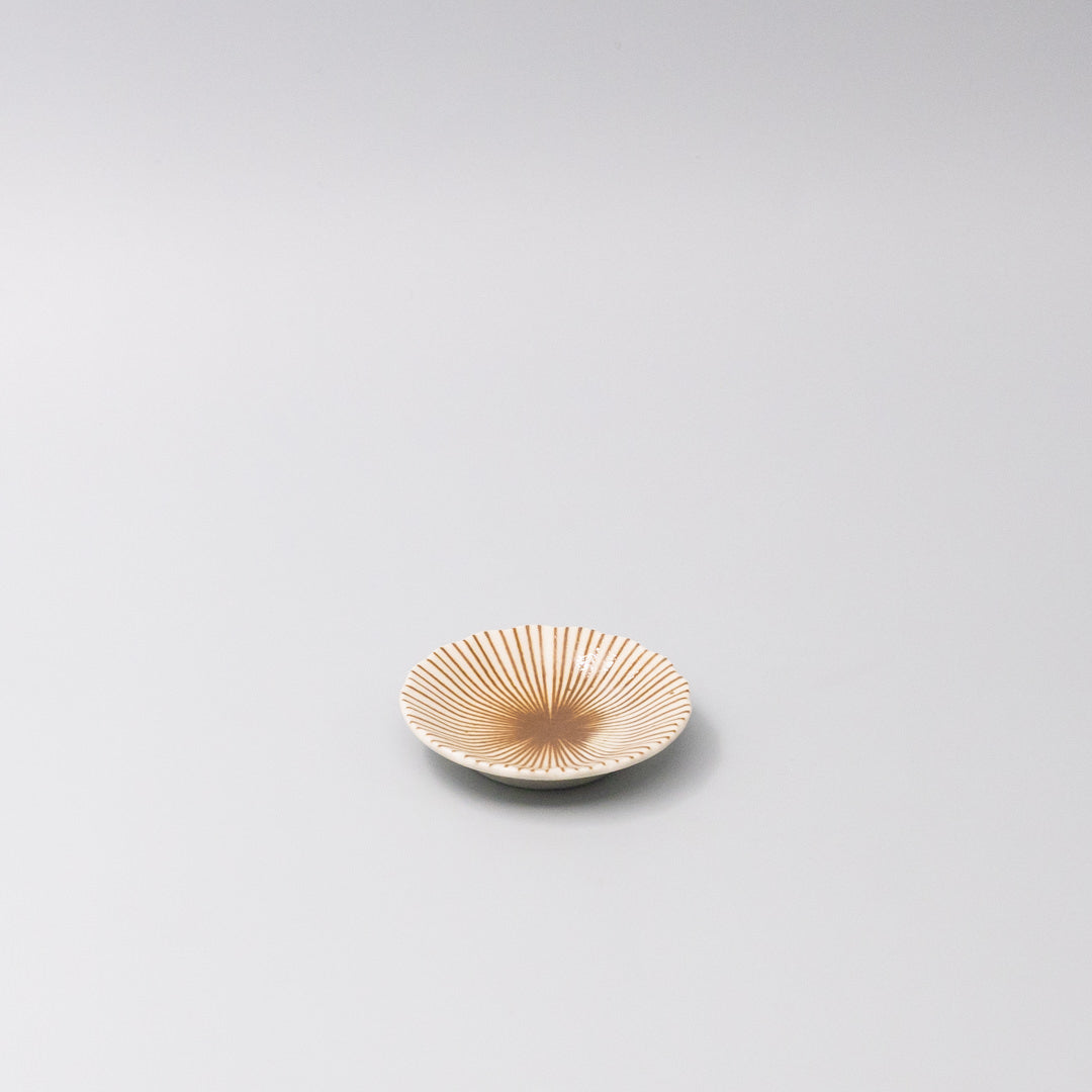 Sauce Dish 8cm Radiant Line Toffee Stripe Glaze