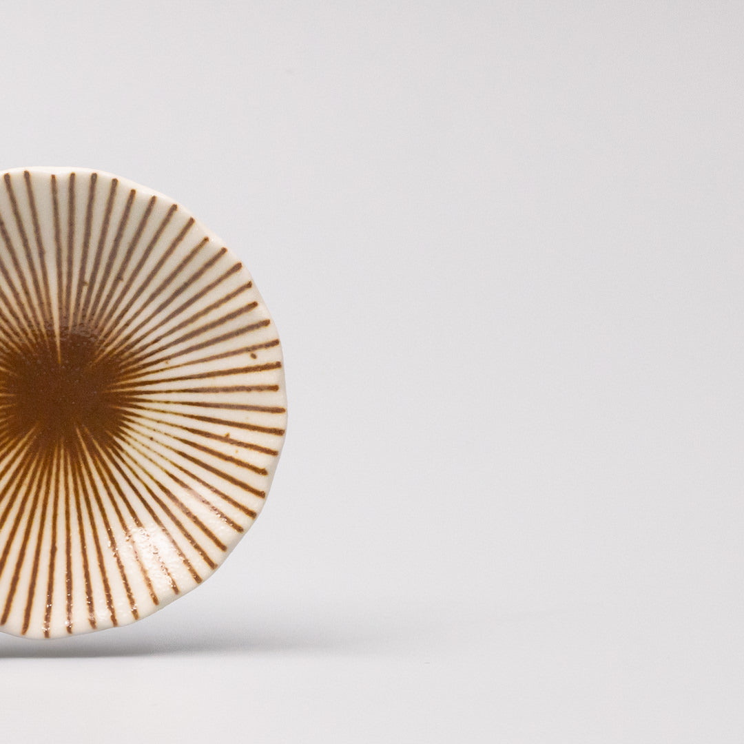 Sauce Dish 8cm Radiant Line Toffee Stripe Glaze