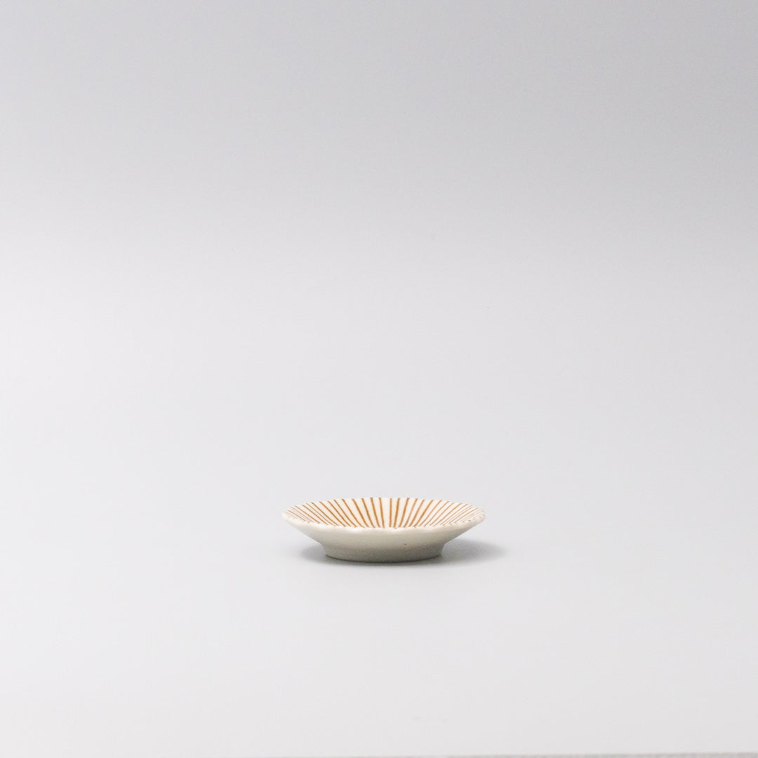 Sauce Dish 8cm Radiant Line Toffee Stripe Glaze