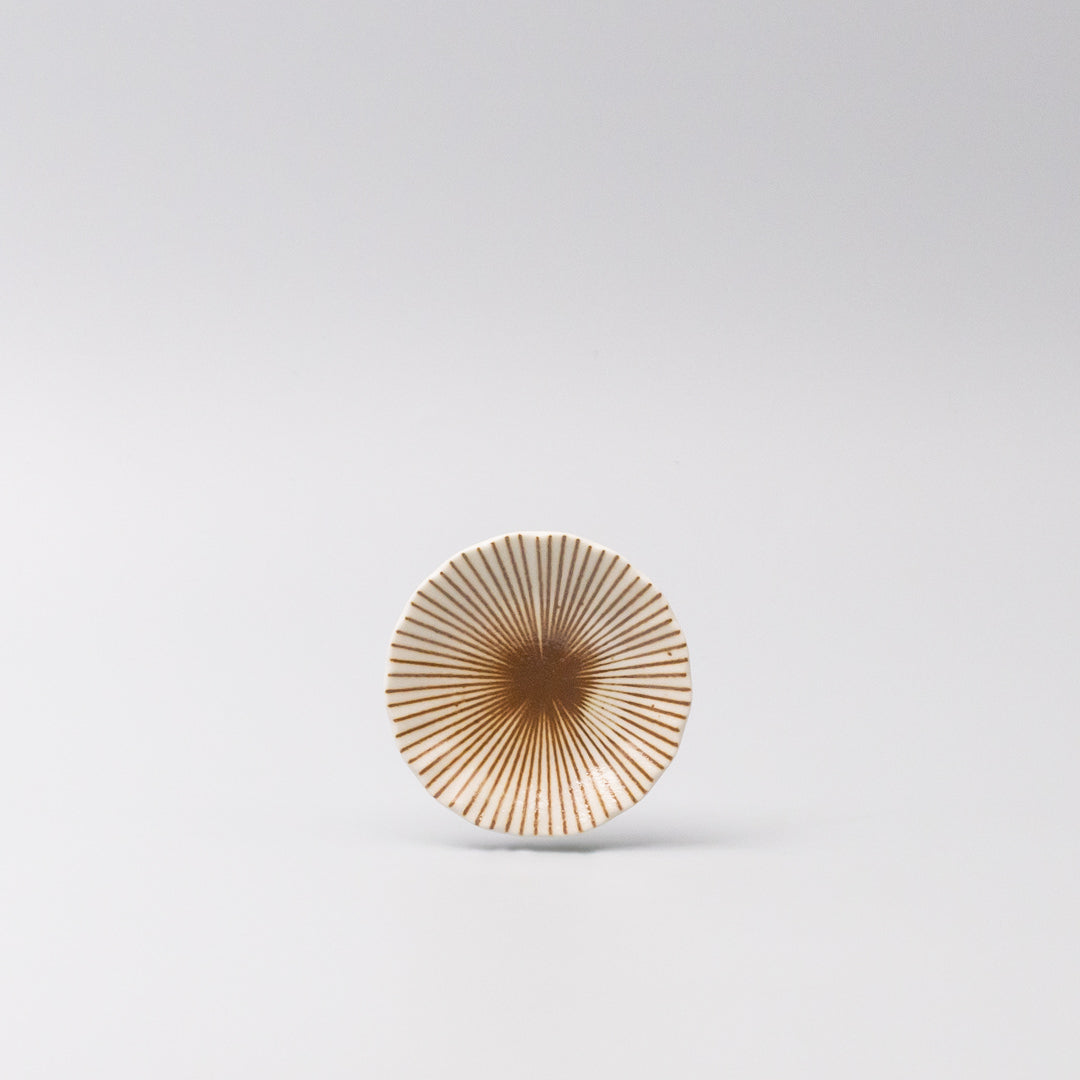 Sauce Dish 8cm Radiant Line Toffee Stripe Glaze