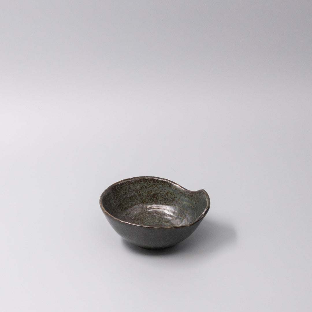 Bowl with Handle 13cm Navy Speckle Glaze