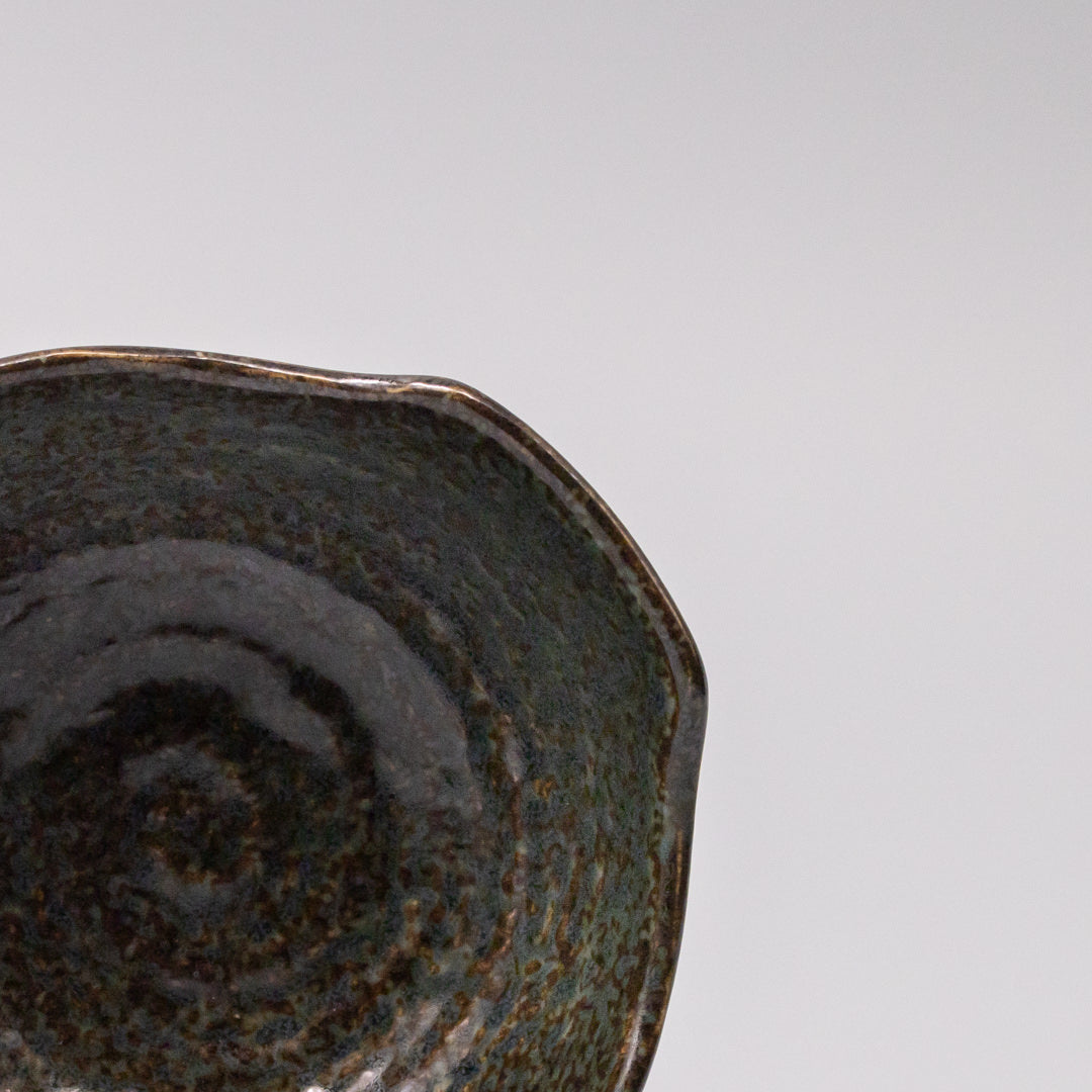 Bowl with Handle 13cm Navy Speckle Glaze