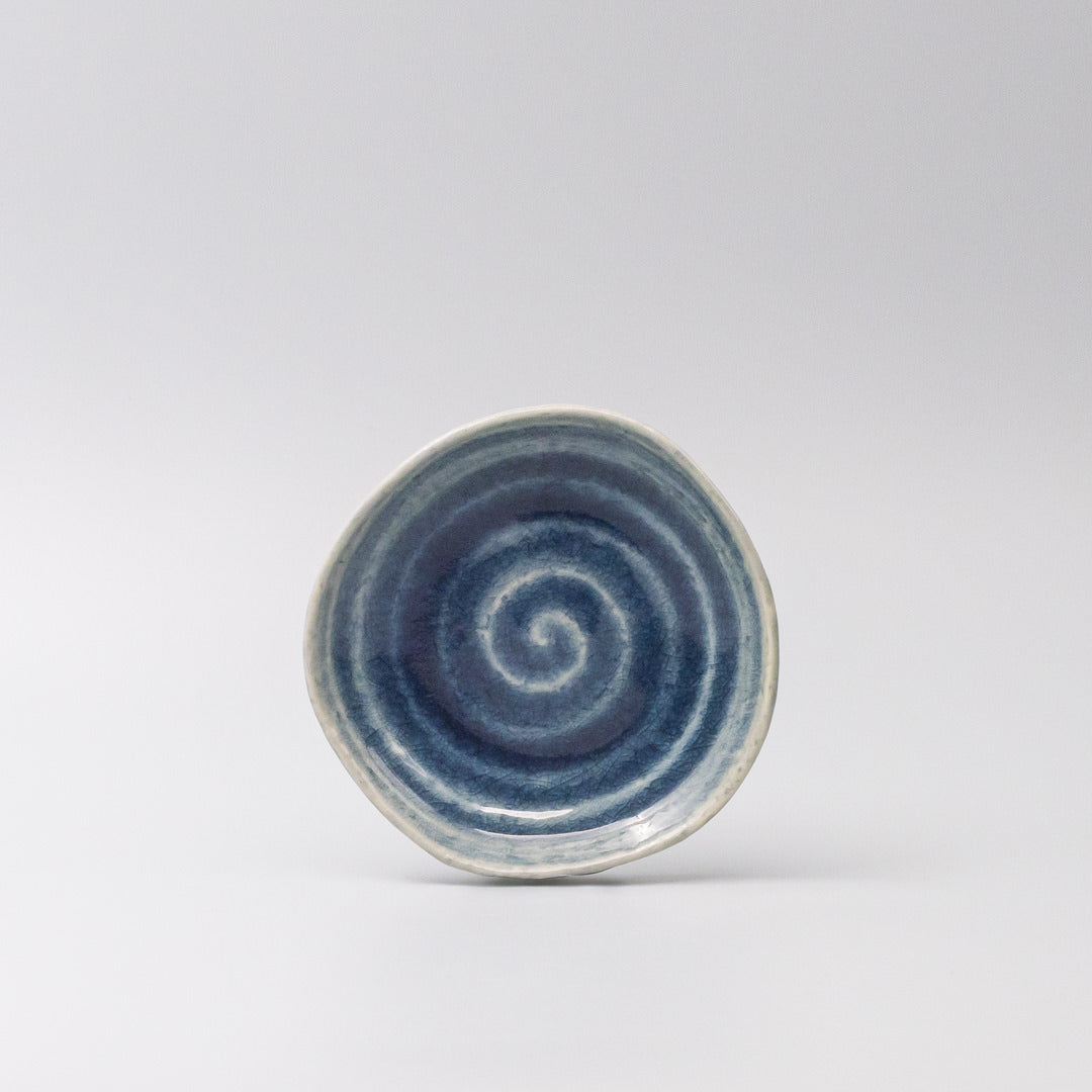 Plate 14cm Amane Sapphire Glaze
