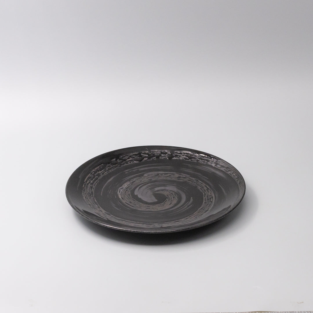 Dinner Plate 28cm Gunmetal Swirl Glaze
