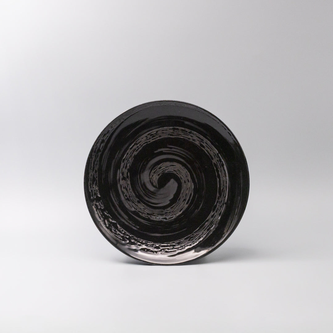 Dinner Plate 28cm Gunmetal Swirl Glaze