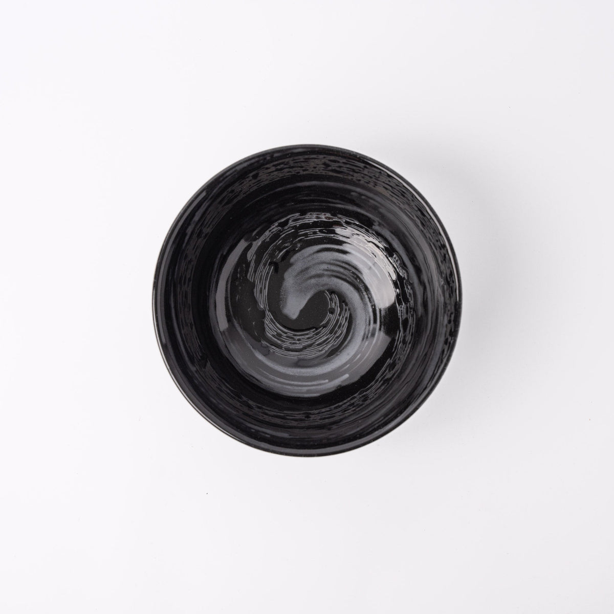 Udon Bowl Fluted 19.5cm Gunmetal Swirl Glaze