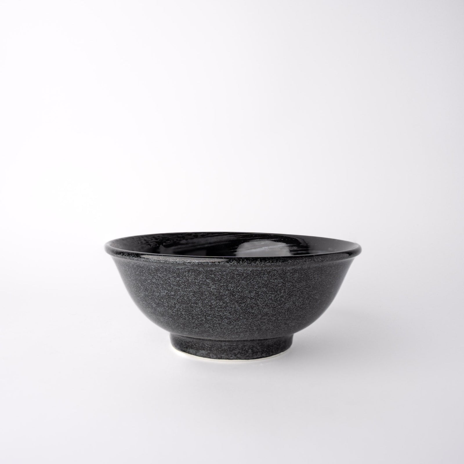 Udon Bowl Fluted 19.5cm Gunmetal Swirl Glaze