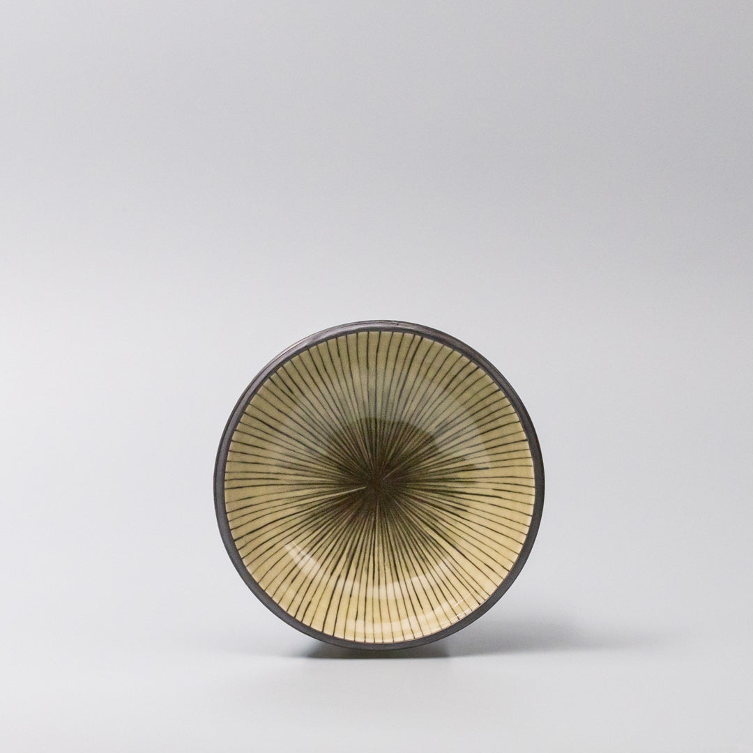 Bowl 13cm Green Converging Line Glaze