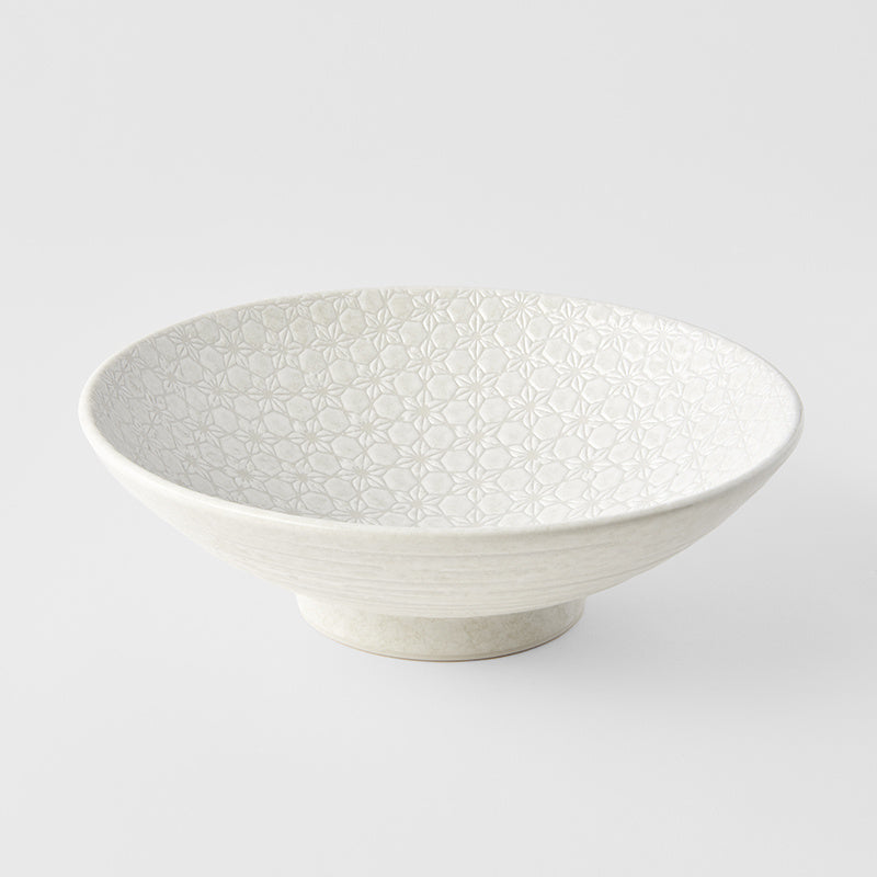 Ramen Bowl 24.5cm White Star Glaze