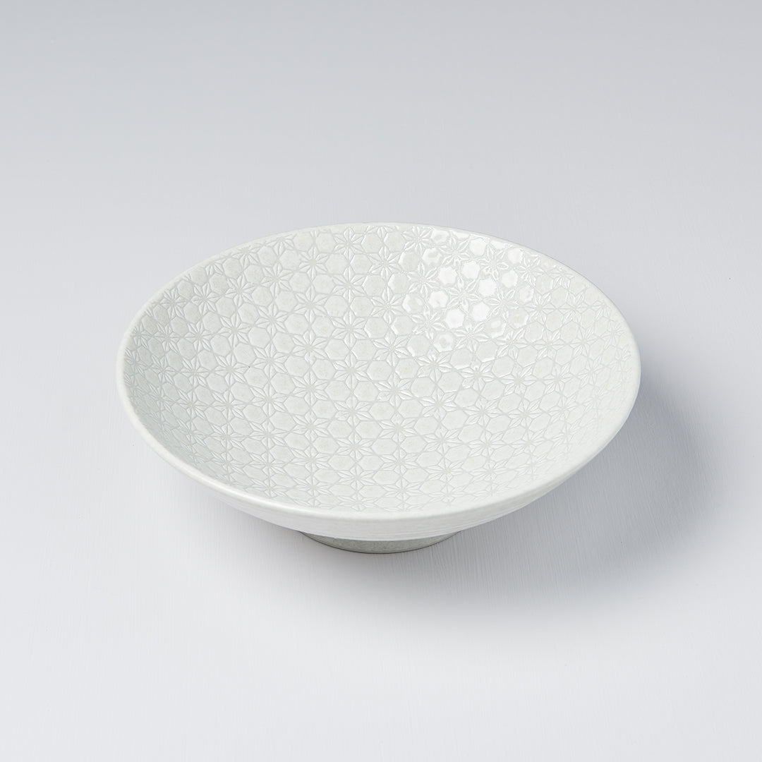 Ramen Bowl 24.5cm White Star Glaze