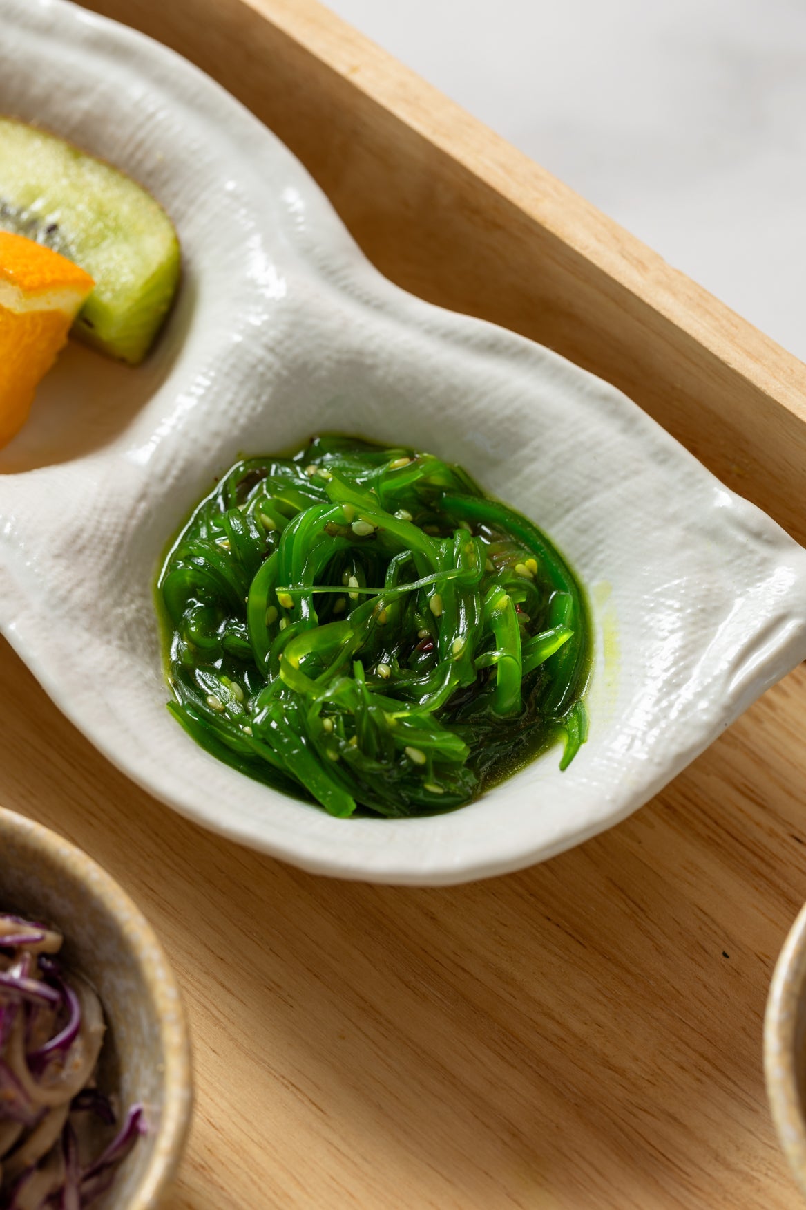 Edamame Triple Pod Dish 200ml Matte White Glaze