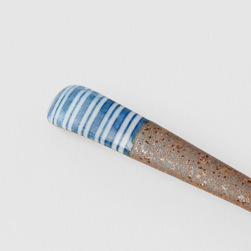 Spoon Small Bisque Indigo Stripe
