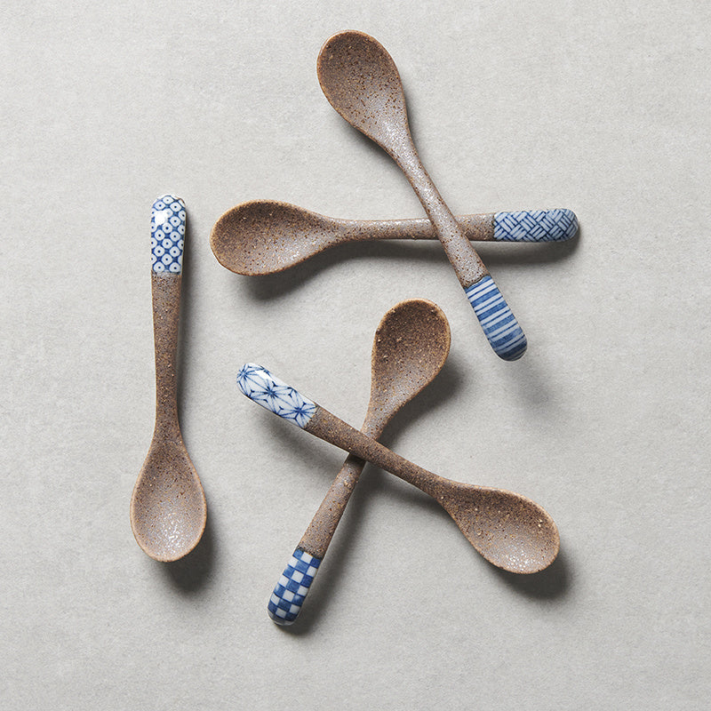 Spoon Small Bisque Indigo Stripe