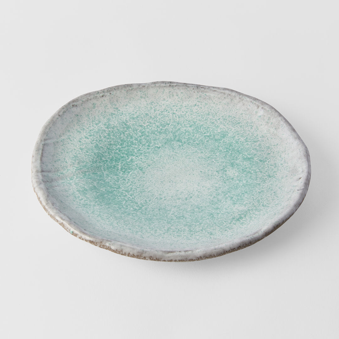 Plate Oval 25cm Aqua Splash Glaze