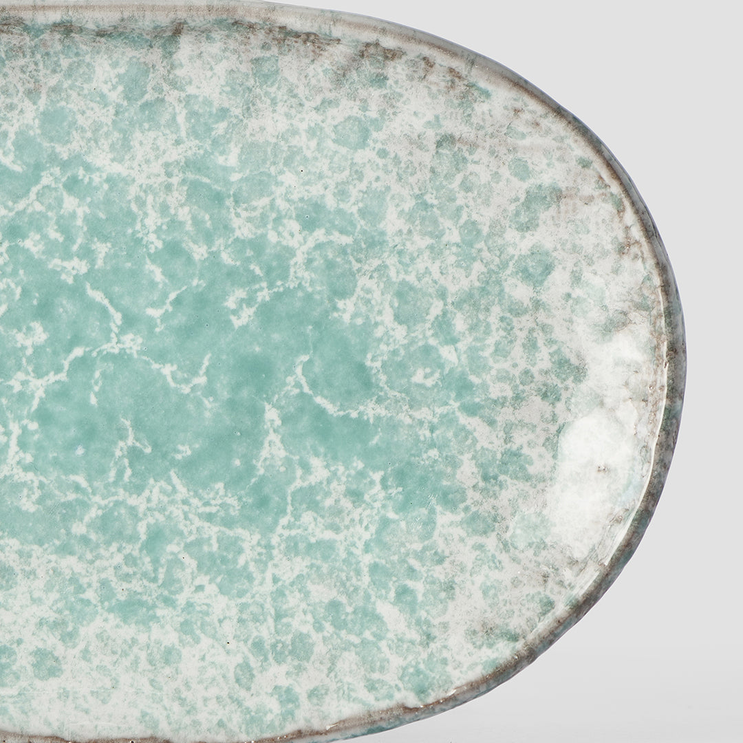 Plate Oval 17x11cm Aqua Splash Glaze