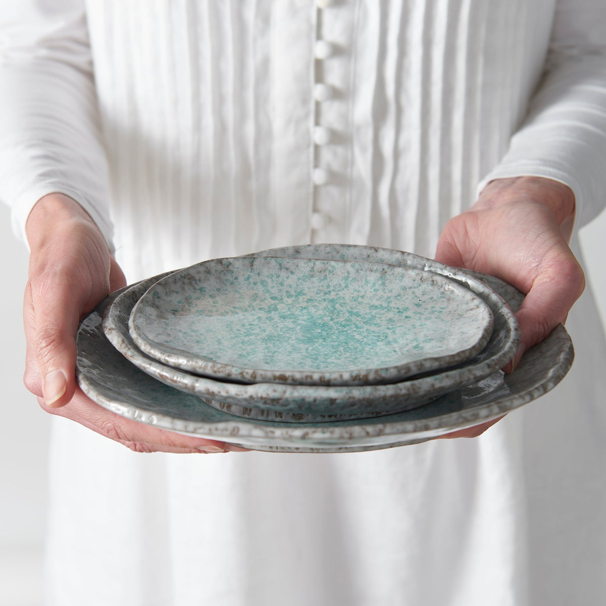 Plate Oval 17x11cm Aqua Splash Glaze