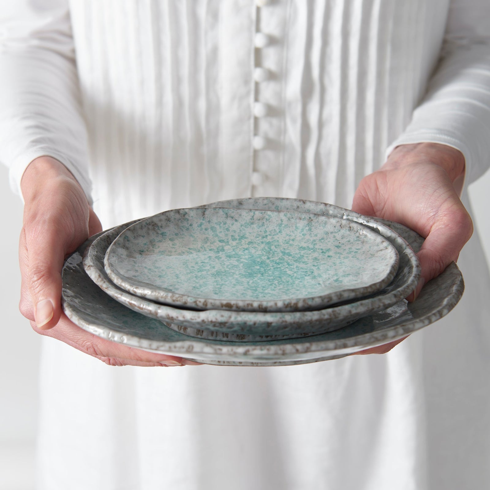 Plate Oval 17x11cm Aqua Splash Glaze