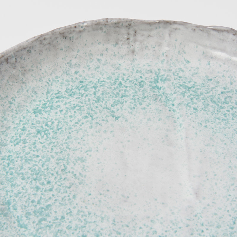 Plate Oval 30cm Aqua Splash Glaze