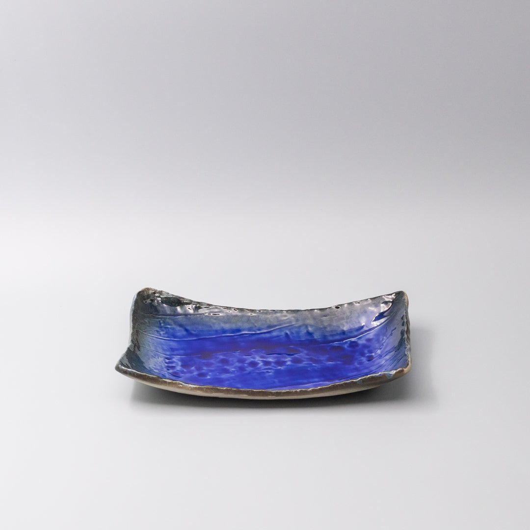 Sushi Plate Swept Side 26cm Cobalt Dark Edge