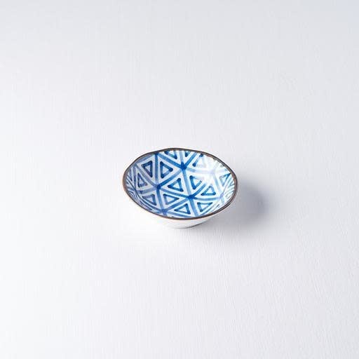 Sauce Dish 11cm Indigo Ikat Triangle Design